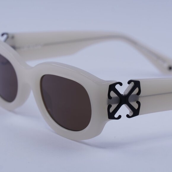 Off-White OERI14E PALMER 6164 Sunglasses Beige Oval Frame, Brown Lenses main image 11
